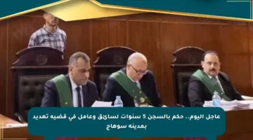 عاجل اليوم.. حكم بالسجن 5 سنوات لسائق وعامل في قضية تهديد بمدينة سوهاج